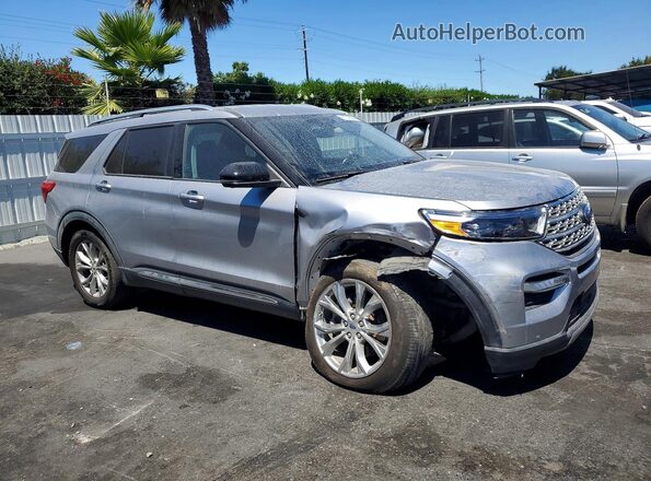 1FMSK7FH6MGB36540 2021 FORD EXPLORER Серебряный Передняя правая четверть