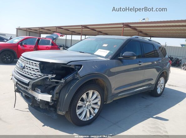 1FMSK7FH9NGA21285 2022 FORD EXPLORER Gray Vista tres cuartos delantera izquierda