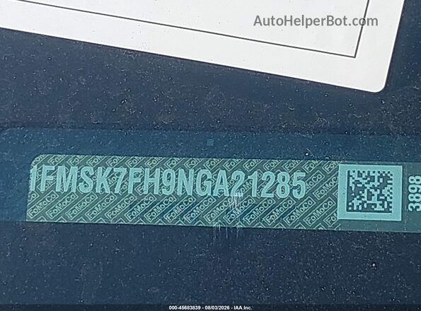 1FMSK7FH9NGA21285 2022 FORD EXPLORER Gray 