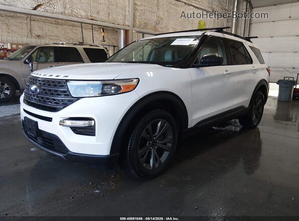 1FMSK8DH1MGA63702 2021 FORD EXPLORER White Առջևի ձախ երեք քառորդ տեսարան