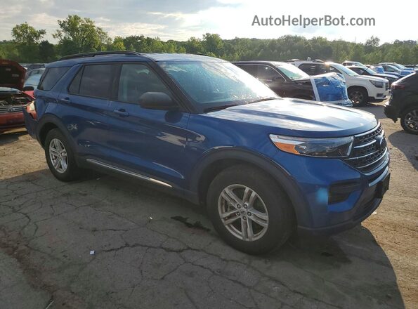 1FMSK8DH1MGA66552 2021 FORD EXPLORER Синий Передняя правая четверть