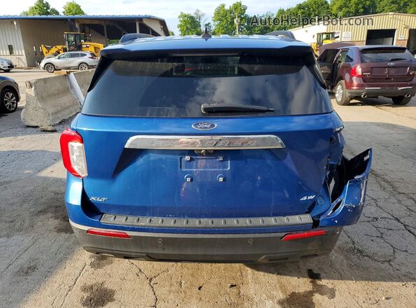1FMSK8DH1MGA66552 2021 FORD EXPLORER Синий Вид сзади