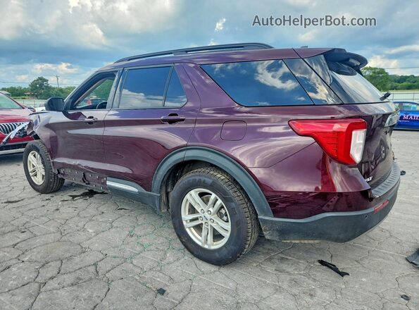 1FMSK8DH2NGB38294 2022 FORD EXPLORER Burgundy Trasero izquierdo