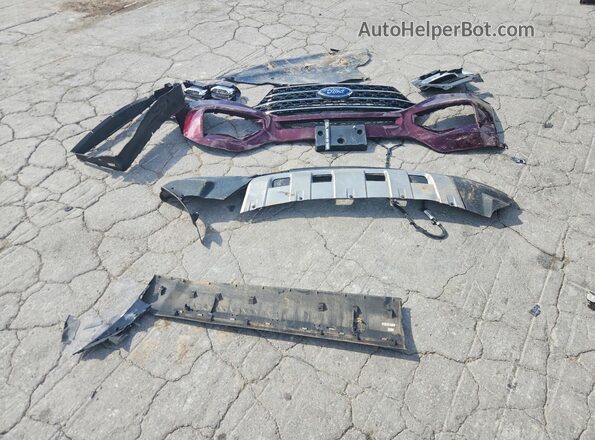1FMSK8DH2NGB38294 2022 FORD EXPLORER Burgundy Vista de la etiqueta del VIN
