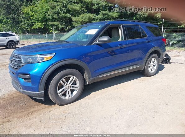 1FMSK8DH3MGC40752 2021 FORD EXPLORER Blue Առջևի ձախ երեք քառորդ տեսարան