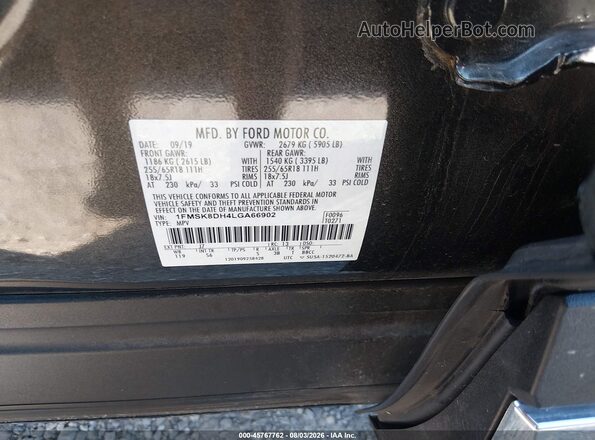 1FMSK8DH4LGA66902 2020 FORD EXPLORER Black Engine compartment view
