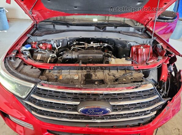 1FMSK8DH5PGC09393 2023 FORD EXPLORER Red Widok wnętrza z tyłu