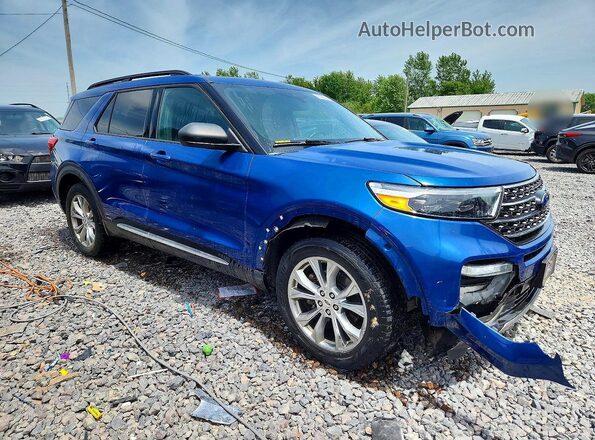 1FMSK8DH8LGA12387 2020 FORD EXPLORER Blue Delantero derecho