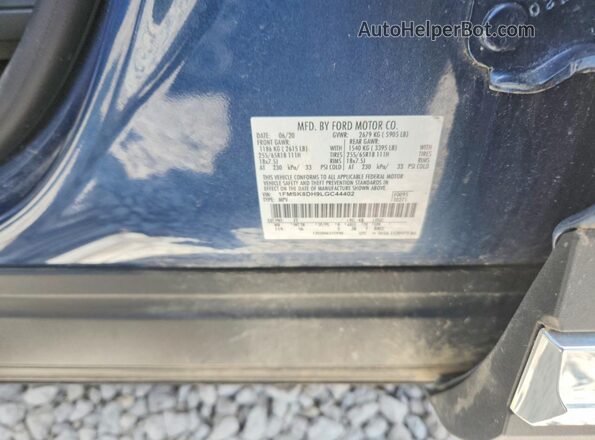 1FMSK8DH9LGC44402 2020 FORD EXPLORER Gray Widok naklejki z numerem VIN
