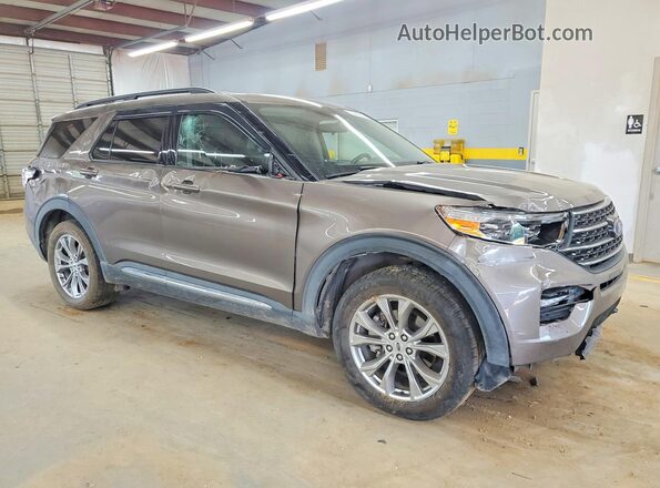 1FMSK8DH9MGC05875 2021 FORD EXPLORER Brown Delantero derecho