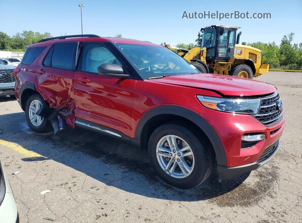1FMSK8DH9MGC11367 2021 FORD EXPLORER Красный Передняя правая четверть