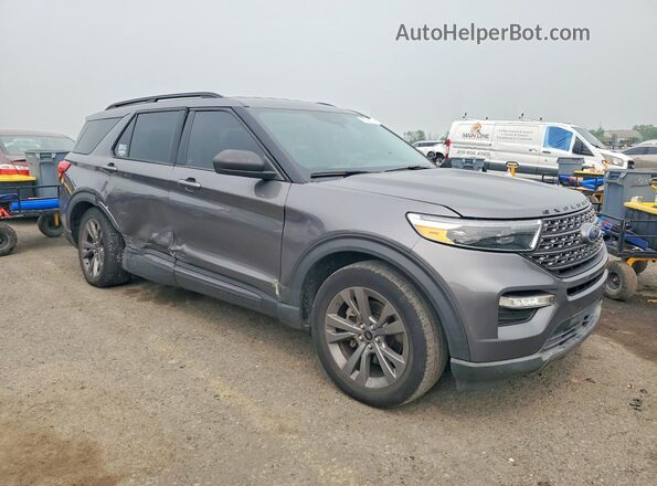 1FMSK8DH9MGC41906 2021 FORD EXPLORER Серый Передняя правая четверть