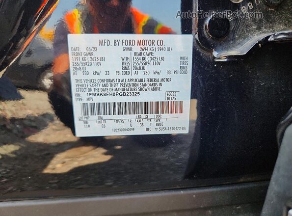 1FMSK8FH0PGB23325 2023 FORD EXPLORER Black Панорамний вид салону 360°