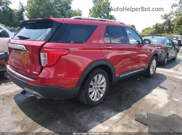 1FMSK8FH2LGC97343 2020 FORD EXPLORER Красный Задняя правая четверть