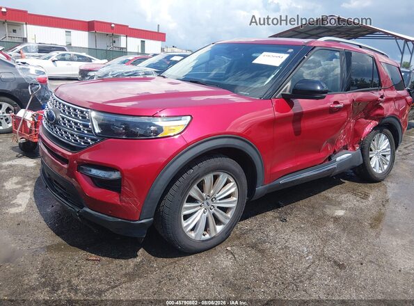 1FMSK8FH2LGC97343 2020 FORD EXPLORER Красный Передняя левая четверть