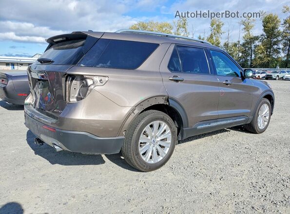 1FMSK8FH6MGA29140 2021 FORD EXPLORER Brown Rear right