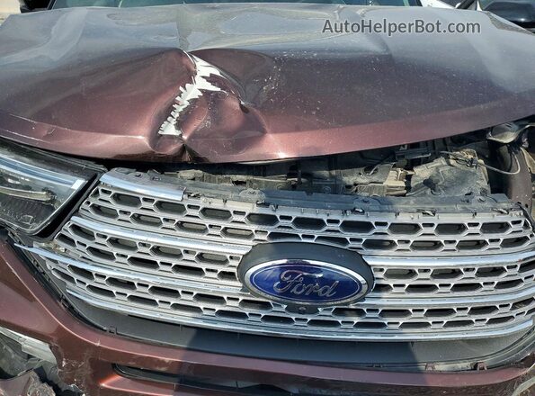 1FMSK8FH9LGA62390 2020 FORD EXPLORER Burgundy ძრავის განყოფილების ხედი