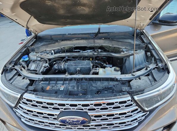 1FMSK8FH9MGA21033 2021 FORD EXPLORER Brown Vista del compartimento del motor