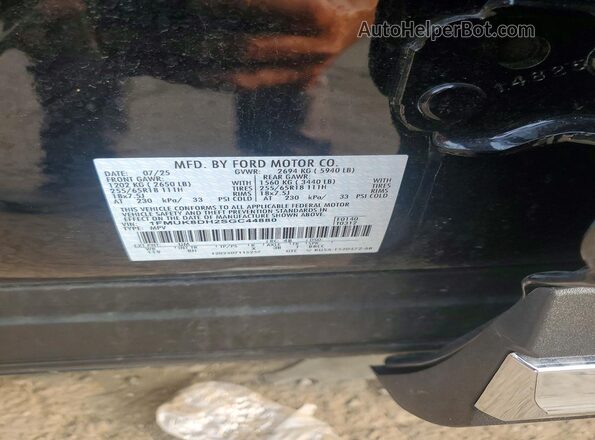 1FMUK8DH2SGC44880 2025 FORD EXPLORER Black Vista de la etiqueta del VIN