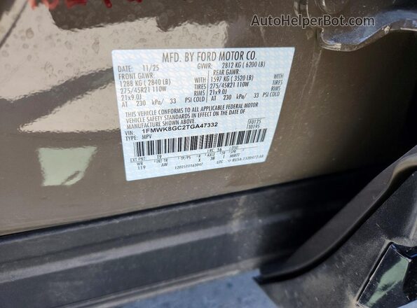 1FMWK8GC2TGA47332 2026 FORD EXPLORER Gray Widok komory silnika
