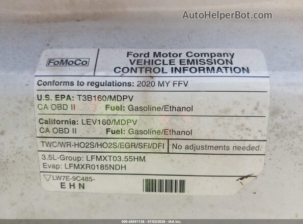 1FMZK1Y81LKB23019 2020 FORD TRANSIT-150 PASSENGER VAN White Instrument cluster view