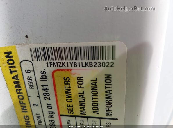 1FMZK1Y81LKB23022 2020 FORD TRANSIT-150 PASSENGER VAN White ძრავის განყოფილების ხედი