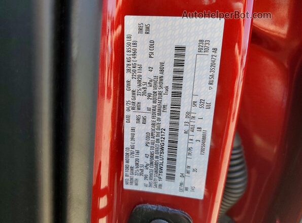 1FT6W3LU7SWG12172 2025 FORD F150 Red Вид підкапотного простору