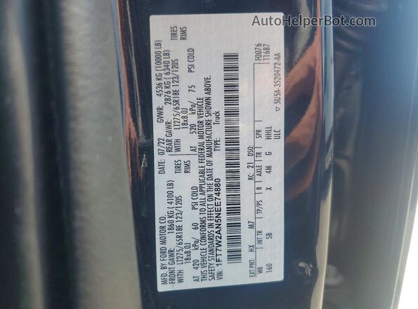 1FT7W2AN5NEE74880 2022 FORD F250 Blue Շարժիչի բաժամունքի տեսք