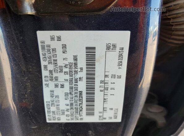 1FT7W2AT8LEE20968 2020 FORD F250 Blue Vista del compartimento del motor