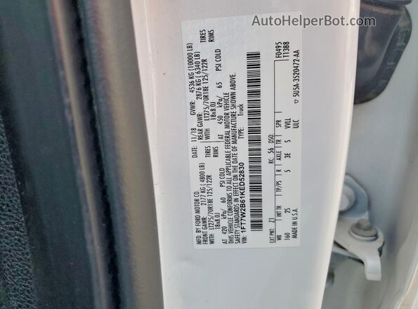 1FT7W2B61KED52830 2019 FORD F250 White ძრავის განყოფილების ხედი
