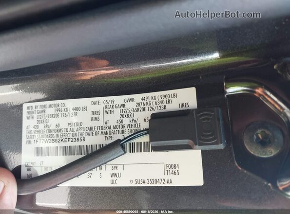 1FT7W2B62KEF23858 2019 FORD F-250 Серый Вид подкапотного пространства