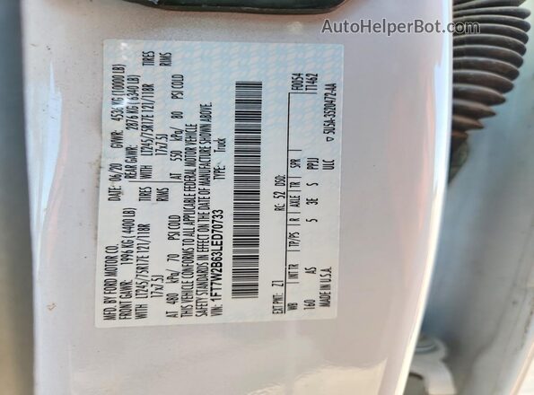 1FT7W2B63LED70733 2020 FORD F250 White Widok komory silnika