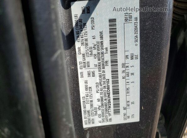 1FT7W2B63NED80102 2022 FORD F250 Gray Vista del compartimento del motor