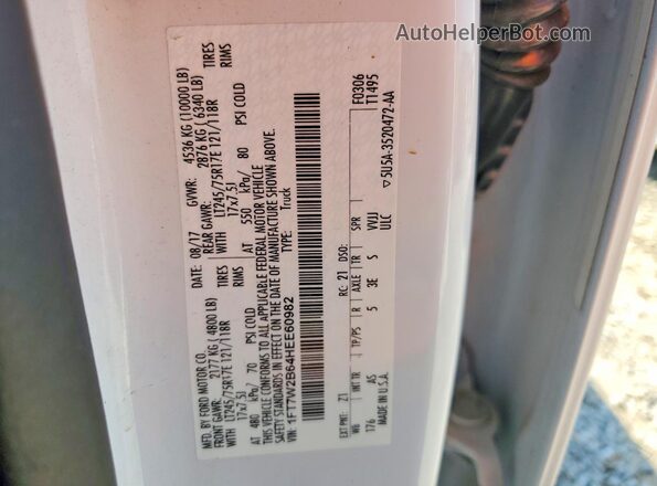1FT7W2B64HEE60982 2017 FORD F250 White Widok komory silnika