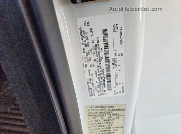 1FT7W2B64KEC99864 2019 FORD F250 White Engine compartment view