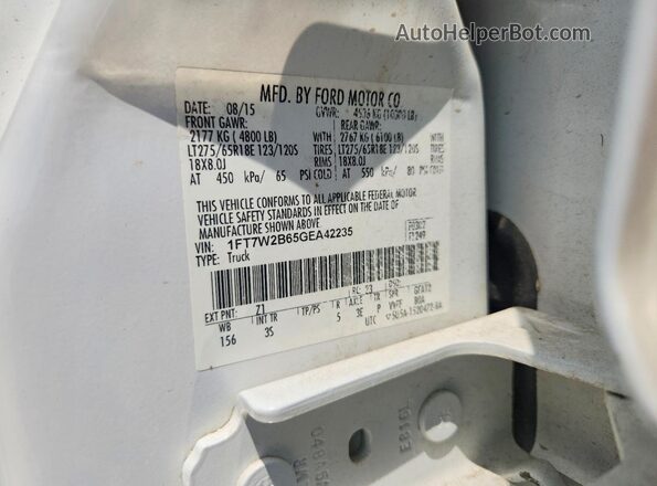 1FT7W2B65GEA42235 2016 FORD F250 White Engine compartment view
