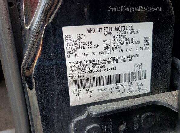 1FT7W2B68GEA82163 2016 FORD F250 Black Widok naklejki z numerem VIN