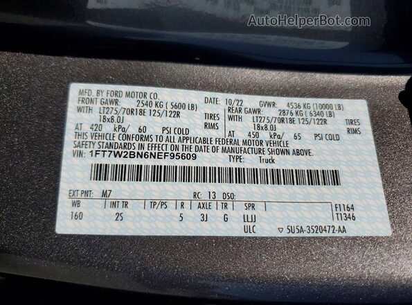 1FT7W2BN6NEF95609 2022 FORD F250 Gray Engine compartment view