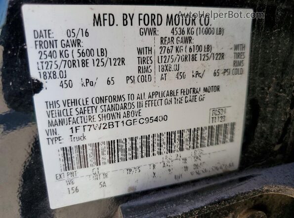 1FT7W2BT1GEC95400 2016 FORD F250 Black Engine compartment view