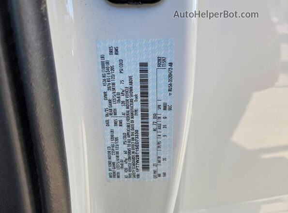 1FT7W2BT1SED73330 2025 FORD F250 White VIN კოდის სტიკერის ხედი