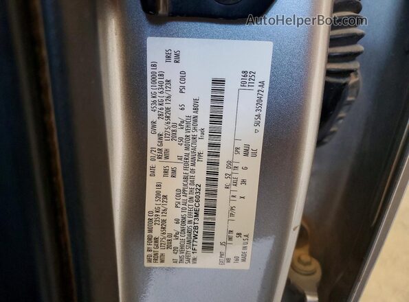 1FT7W2BT3MEC60322 2021 FORD F250 Silver VIN კოდის სტიკერის ხედი