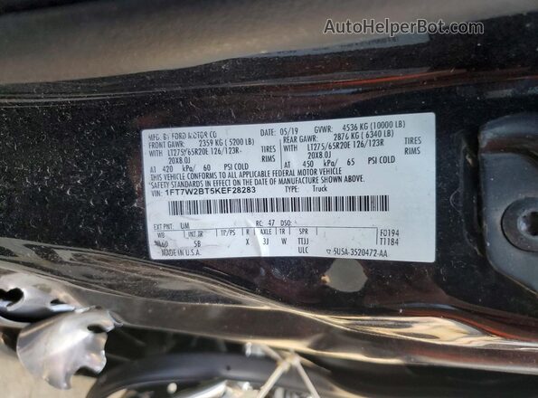 1FT7W2BT5KEF28283 2019 FORD F250 Черный Вид подкапотного пространства
