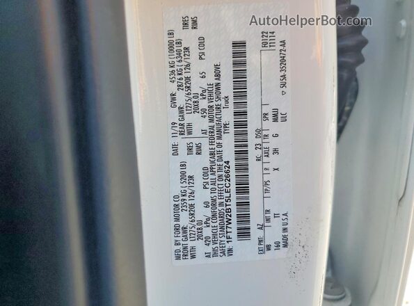 1FT7W2BT5LEC26624 2020 FORD F250 White Շարժիչի բաժամունքի տեսք