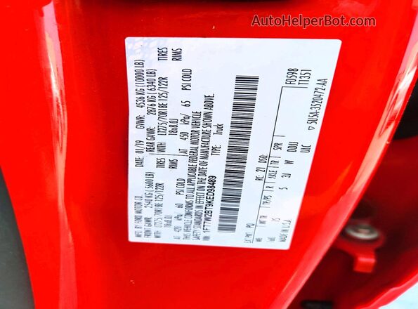 1FT7W2BT9KED98489 2019 FORD F250 Red Vista del compartimento del motor