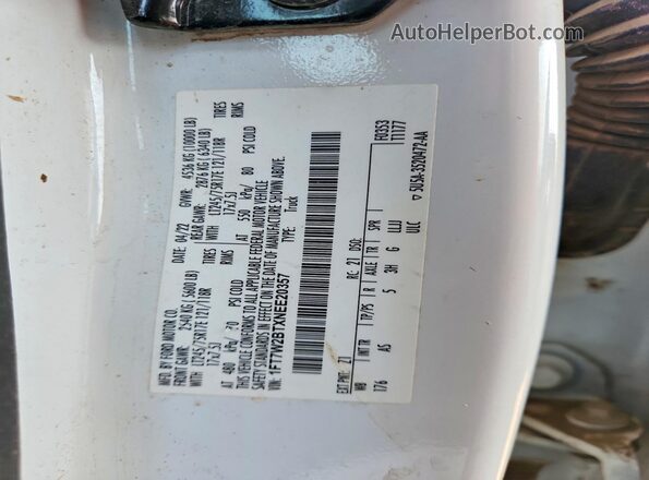 1FT7W2BTXNEE20357 2022 FORD F250 White Vista del compartimento del motor