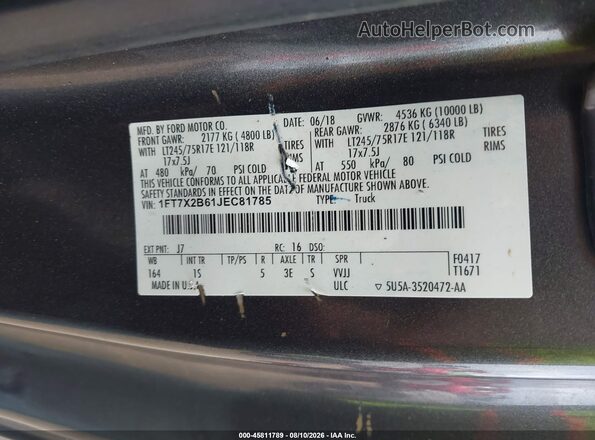 1FT7X2B61JEC81785 2018 FORD F-250 Gray Engine compartment view