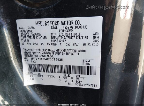 1FT7X2B64GEC75925 2016 FORD F-250 Green Вид підкапотного простору