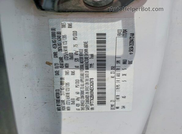 1FT7X2B65NEC82878 2022 FORD F250 White Vista de la etiqueta del VIN