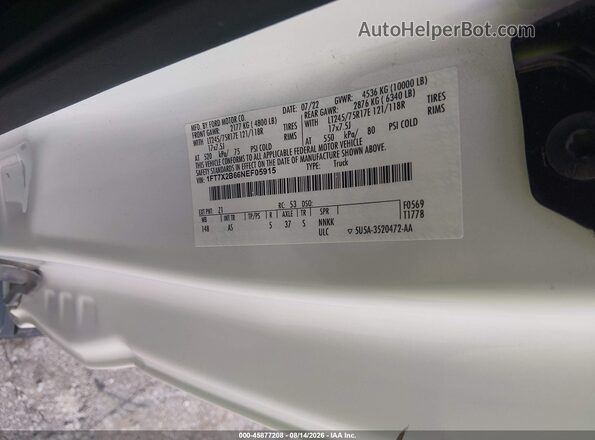 1FT7X2B66NEF05915 2022 FORD F-250 Yellow Widok komory silnika