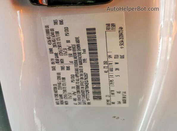 1FT7X2BT6KEG76357 2019 FORD F250 White Engine compartment view